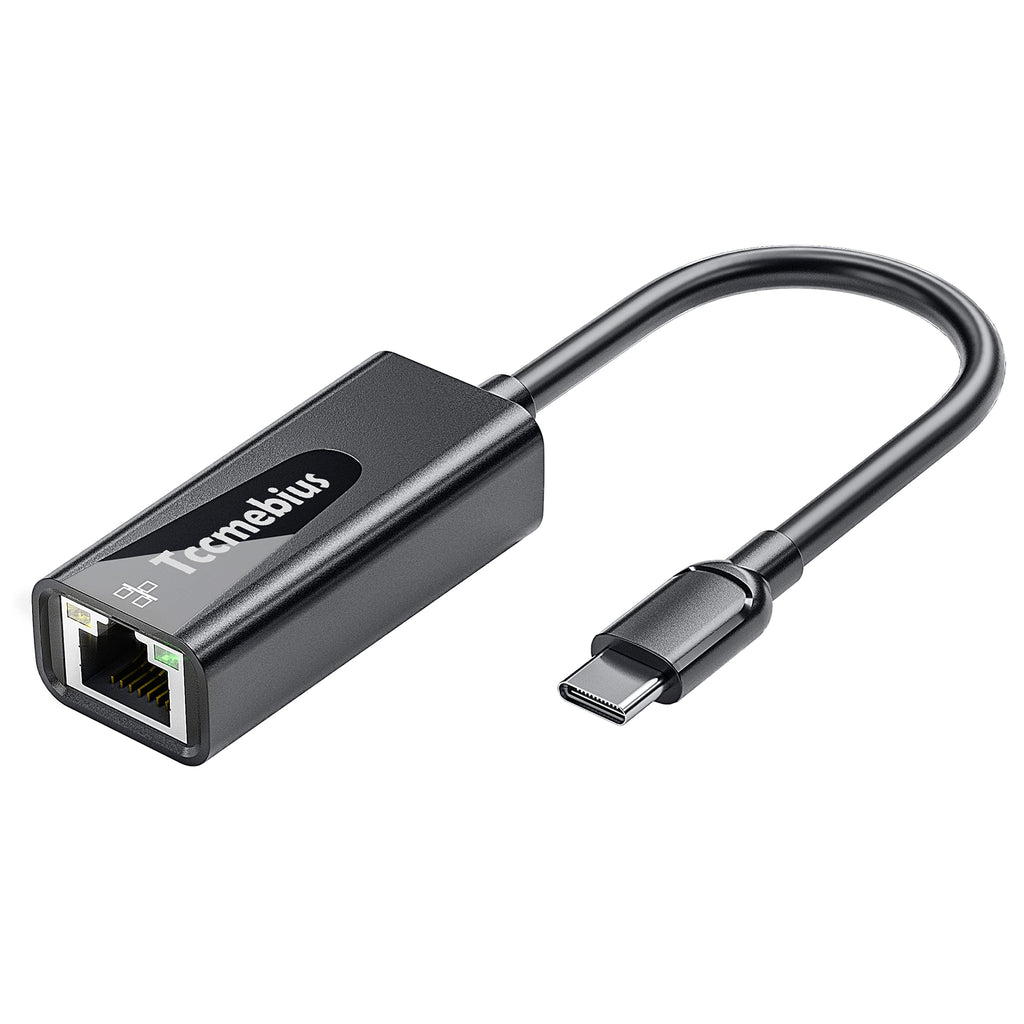  [AUSTRALIA] - Tccmebius USB C Ethernet Adapter, USB C to 10 100 RJ45 Network Adapter LAN Wired Adapter, for MacBook Pro/Air, iPad Pro, Dell XPS, MateBook, Smartphone, Compatible Windows 7/8/10, Mac OS (TCC-S20C)