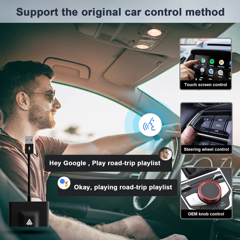  [AUSTRALIA] - Android Auto Wireless Adapter, iWiner Wireless Android Auto Adapter for OEM Factory Wired Android Auto Cars Wireless Android Auto carplay Black