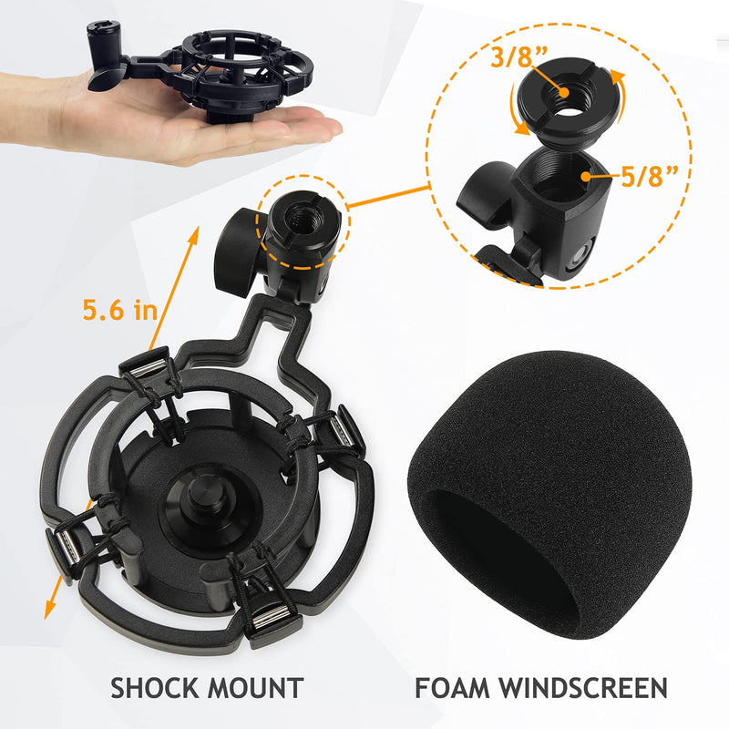 [AUSTRALIA] - Silence Razer Mini Shock Mount with Foam Windscreen Cover, Anti-Vibration Suspension Shockmount Mic Holder Clip Pop Filter to Blocks Out Plosives for Seiren USB Streaming Microphone AVATAR