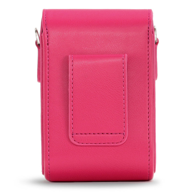  [AUSTRALIA] - MegaGear MG1504 Canon PowerShot SX740 HS, SX730 HS Leather Camera Case with Strap - Hot Pink