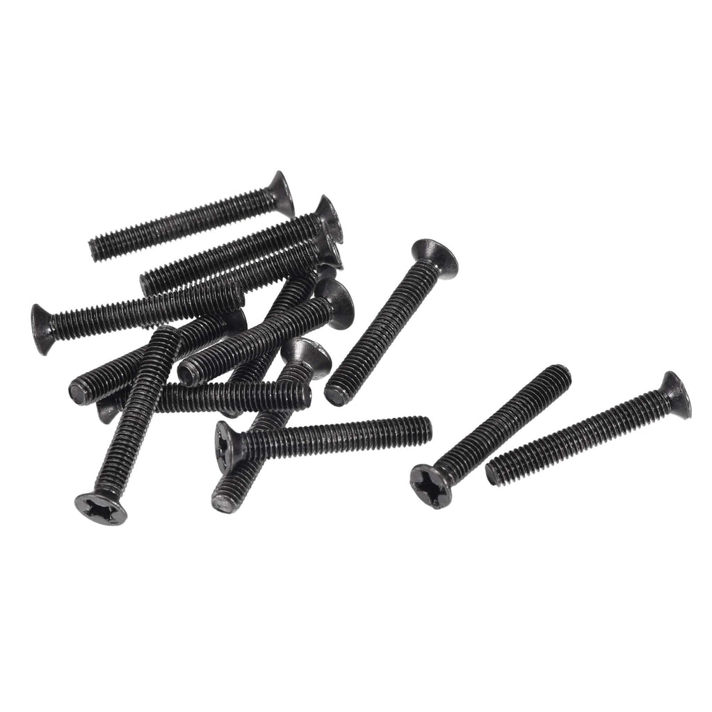  [AUSTRALIA] - uxcell M3 x 20mm Phillips Screw Fastener Black for Laptop PC TV Fan Switch 50pcs