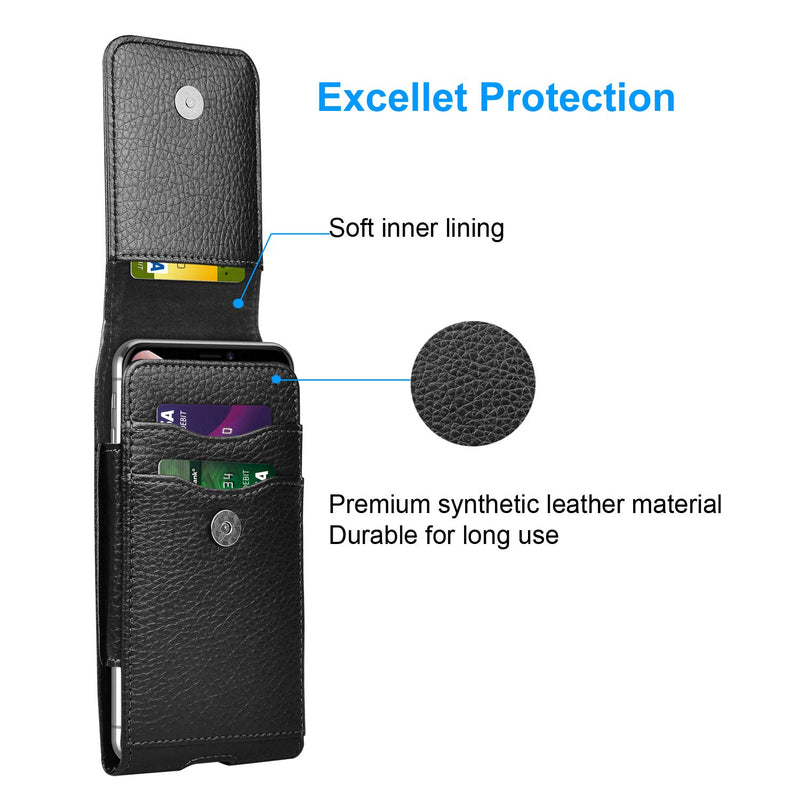  [AUSTRALIA] - Takfox Phone Holster for Samsung Galaxy Note 20 Ultra S20 FE S21+ S10e S9 S8 A02s A12 A32 A51 A71 5G A01 A11 A21 A10e, Note 10 9 8 J7 Leather Cell Phone Belt Clip Holster Carrying Pouch Holder,Black Leather-Black