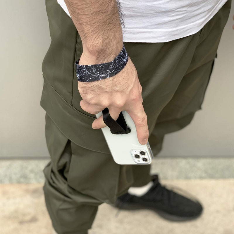 Finger Strap Phone Holder+Wrist Lanyard+Neck Lanyard - Ultra Thin Anti-Slip Universal Cell Phone Grips Band Holder for Back of Phone(3 Pack Set) (Black) BLACK - LeoForward Australia
