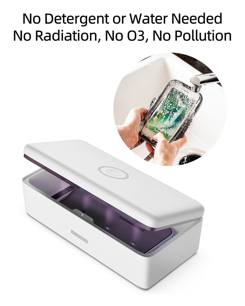 UV Light Sanitizer, Phone Sanitizer UV Box | UV Sterilizer Box for Smartphone | Clinically Proven Kills Germs Viruses & Bacteria UV-C Light Disinfector 2021 New Gift for Family Men white1 - LeoForward Australia