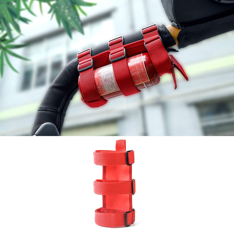  [AUSTRALIA] - JeCar Fire Extinguisher Holder Adjustable Roll Bar Extinguisher Strap for 1987-2020 Jeep Wrangler JK JL TJ CJ YJ & 2020 Jeep Gladiator JT, Red