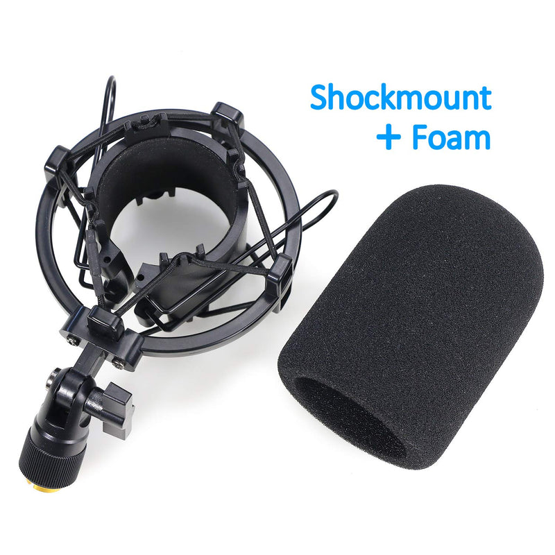  [AUSTRALIA] - AT2020 Shock Mount with Pop Filter - Foam Windscreen with Microphone Shockmount Reduces Vibration Noise and Blocks Out Plosives for Audio Technica AT2020 AT2035 ATR2500 Condenser Mic by YOUSHARES