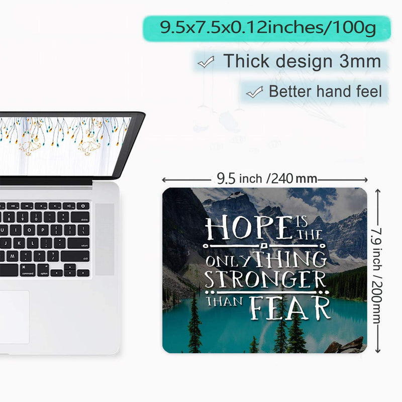  [AUSTRALIA] - Gaming Mouse Pad Custom,Bible Verses Hope is The Only Thing Stronger Than Fear Personality Desings Gaming Mouse Pad Snow mountain lake-M