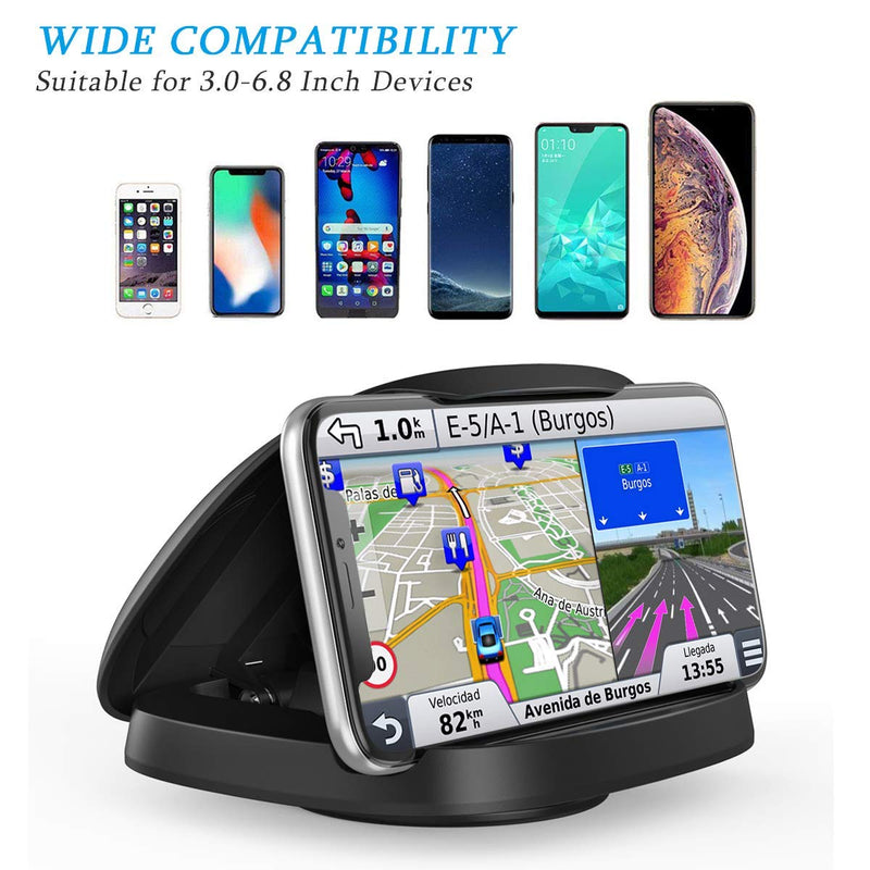  [AUSTRALIA] - Cell Phone Holder for Car, Upgrade 360° Rotatable Phone Mount for Dashboard, Horizontal & Vertical Viewing Friendly Phone Car Mount, Compatible with iPhone Samsung Android Smartphones GPS Devices