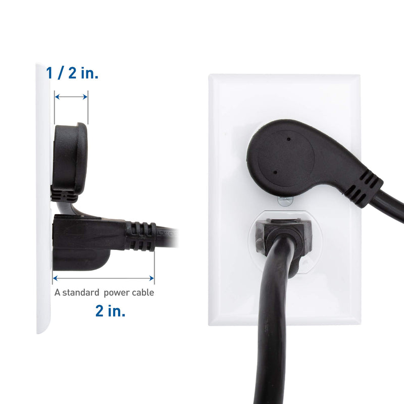 Cable Matters 2-Pack 16 AWG Low Profile Right Angle Power Cord (Power Cable) 6 Feet (NEMA 5-15P to Angled IEC C13) 6 ft - LeoForward Australia