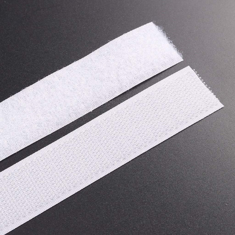  [AUSTRALIA] - 3/4'' Width x 10Meters Length White Sew On Hook and Loop Tape Fastening Nylon Fabric Tape (White, 3/4 Inch x 10 Meters)