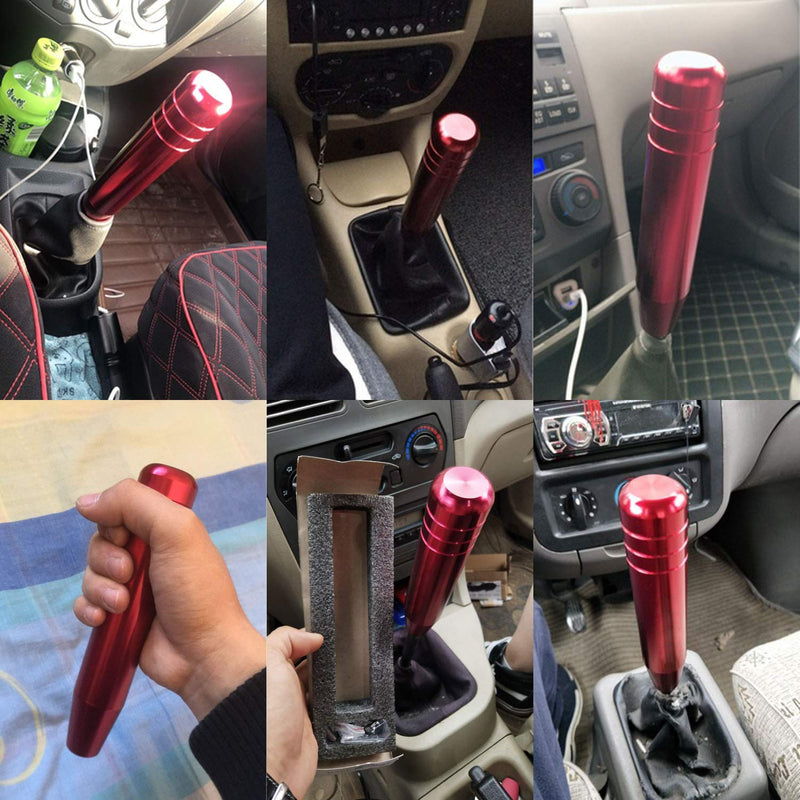  [AUSTRALIA] - Pursuestar 18cm Red Bullet Shape Car Gear Shift Knob Shifter Head Stick Lever Fit Most Automatic Manual Vehicles