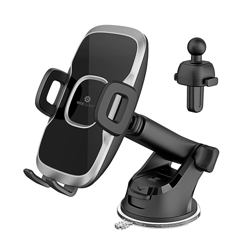  [AUSTRALIA] - WixGear Dashboard Telescopic Arm with Air Vent Swift-Grip Phone Holder for Car, Cell Phone Car Mount Air Vent Holder for Any Smartphone