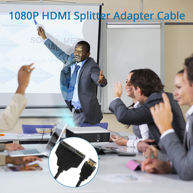HDMI Cable Splitter 1 in 2 Out HDMI Adapter Cable HDMI Male to Dual HDMI Female 1 to 2 Way, Support Two TVs at The Same Time, Signal One In Two Out - LeoForward Australia