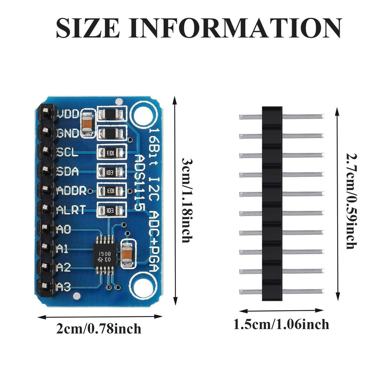  [AUSTRALIA] - 6 Pieces ADS1115 Analog-to-Digital Converter 16 Bit ADC 4 Channel Module Converter with Programmable Gain Amplifier ADC Converter Development Compatible with Arduino Raspberry Pi