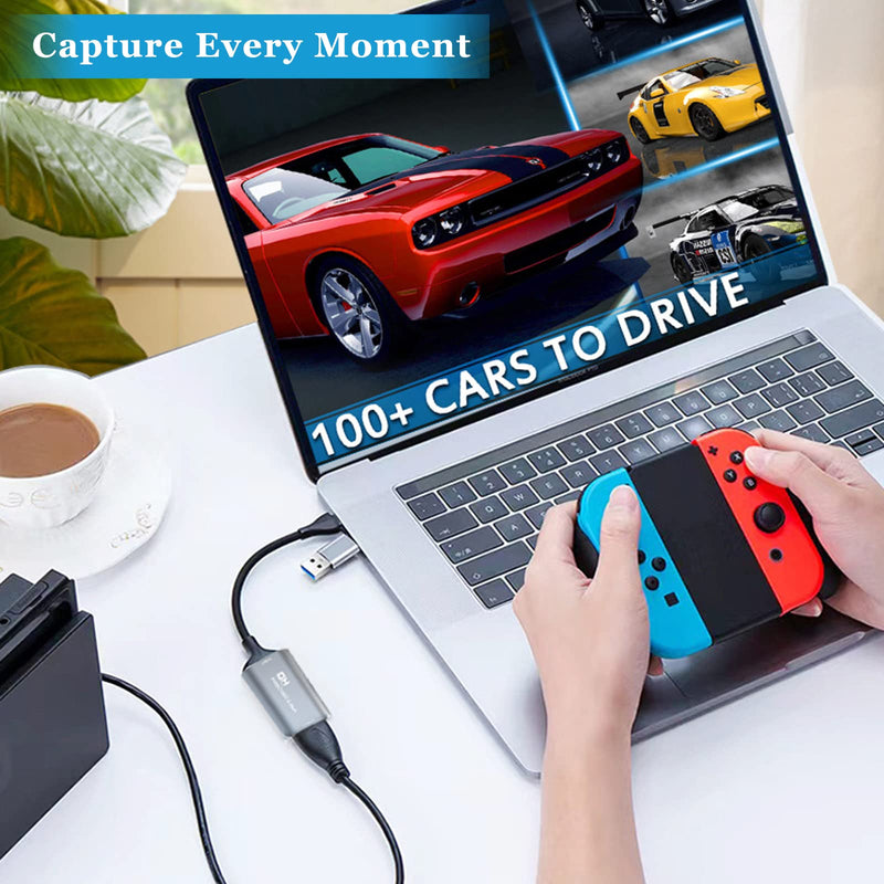  [AUSTRALIA] - Capture Card, 4K 1080P USB to HDMI Video Capture Card, 60FPS Full HD Game Capture Card, Video Capture Device for Live Streaming & Video Recording Work with Switch, PS4, Xbox, OBS, DSLR, Camera, PC