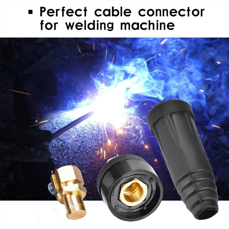  [AUSTRALIA] - DKJ Series European Style Welding Cable Quick Connector Male Plug and Panel Socket Quick Fitting Adapter (DKJ35-50 Black)