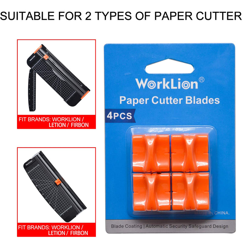  [AUSTRALIA] - WORKLION Paper Trimmer Replacement Blades with Automatic Security Safeguard Design - A4 Paper Cutter Blade Refill (4 Pack)