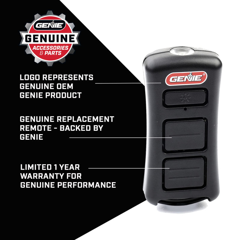  [AUSTRALIA] - Genie GL2T (Without Lanyard) Garage Door Opener Flashlight Remote, 1 Pack, Black 1 Pack without Lanyard