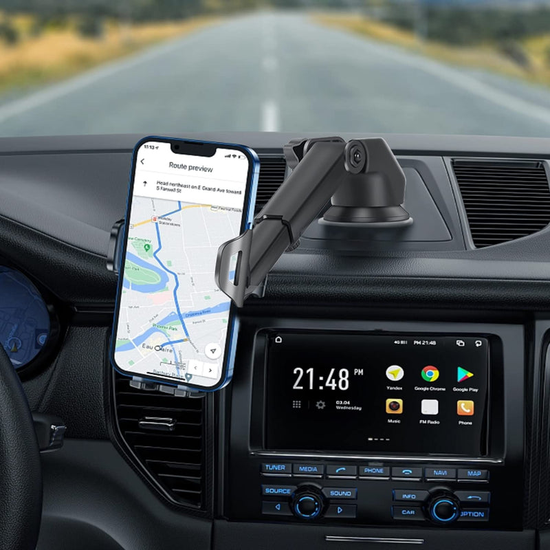  [AUSTRALIA] - TAPMEI T33 Phone Holder for Car 【Off-Road Level Suction Cup】 Universal Long Arm Cell Phone Holder Mount Dashboard Windshield Hands-Free Compatible with All Smartphones