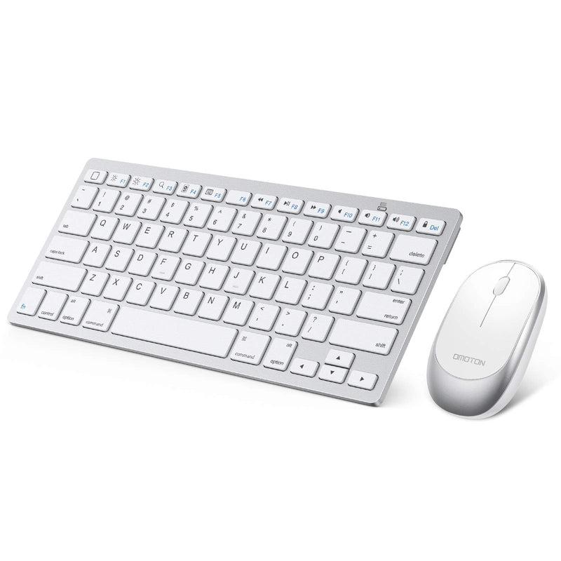  [AUSTRALIA] - OMOTON iPad Keyboard and Mouse Combo, Wireless Bluetooth Keyboard Mouse for iPad Pro 12.9/11, iPad 8th/7th Gen, iPad Air 4, All iPad (iPadOS 13 and Above), and Other Bluetooth Enabled Devices, White