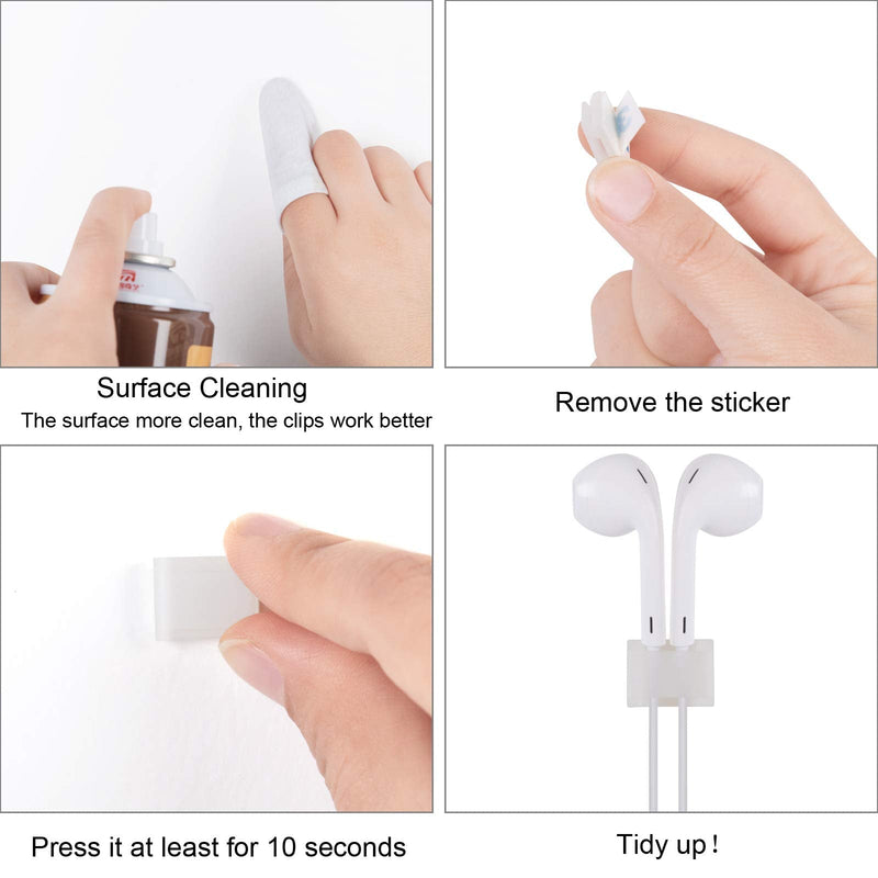  [AUSTRALIA] - Cable Tidy Management Self Adhesive Cable Clips,100Pack Clamps Fix Led Light Clips (for 10mm(3/8") Wide Strip Light)