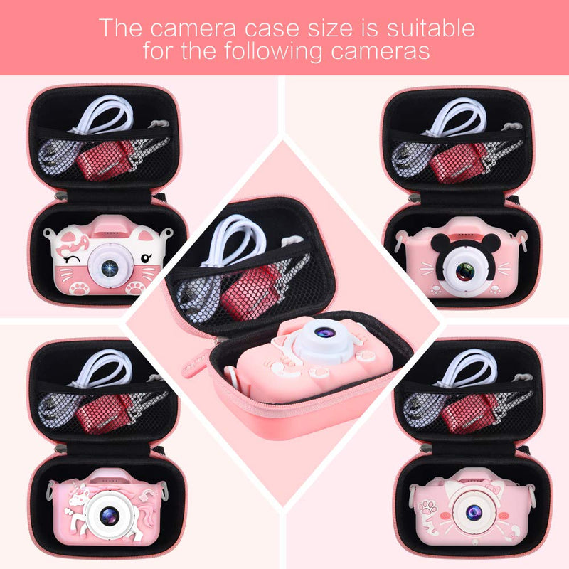  [AUSTRALIA] - Leayjeen Kids Camera Case Compatible with Goopow/CIMELR/SGAINUL/Gofunly/Xinbeiya and More Video Digital Camera Gift - Case for Toy Action Camera and Accessories CASE ONLY-Pink pink
