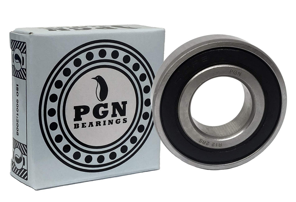  [AUSTRALIA] - (10 Pack) PGN - R12-2RS Sealed Ball Bearing - C3 Clearance - 3/4"x1-5/8"x7/16" - Lubricated - Chrome Steel