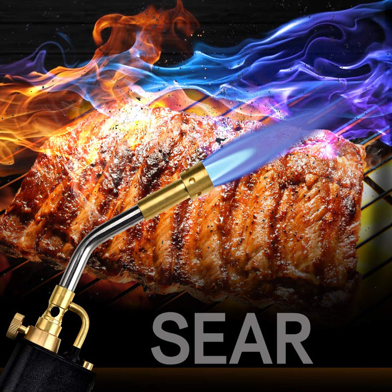  [AUSTRALIA] - SEAAN Propane MAPP Torch with 3 Tips Gas Trigger-Start Torch/Self-Lighting Swirl Style, Swirl Flame Tip for all Soldering and Brazing Applications