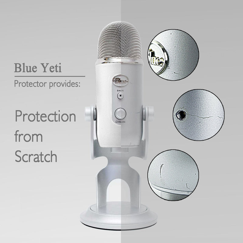  [AUSTRALIA] - YOUSHARES Blue Yeti Protector - Full Protection Silicon Cover for Yeti & Yeti Pro Microphone (Moonwhite) white