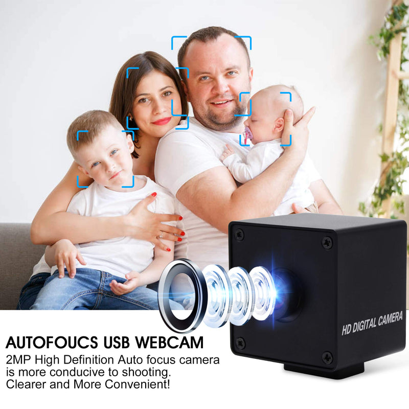  [AUSTRALIA] - Webcamera usb 2MP 1080P Usb Camera CMOS OV2710 Sensor with Autofocus 100 Degree Lens Webcam,Usb with Cameras Support 1920X1080@30fps,UVC Compliant Cam,Web Cams Support Most OS,High Speed USB2.0 Webcam Autofocus 100 degree lens with black box case