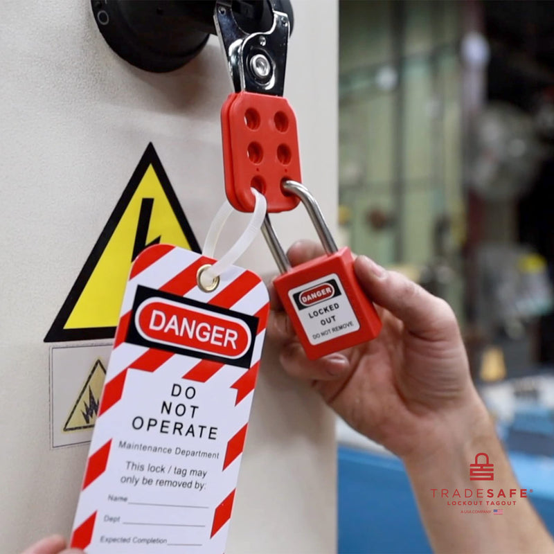  [AUSTRALIA] - TRADESAFE Lockout Tagout Locks, 7 Safety Locks Keyed Differently, Lock Out Tag Out Safety Padlocks, 1 Key Per Lock, Red, Lockout Tagout Kit Refill, Industrial Safety Brand and Company 7-Red