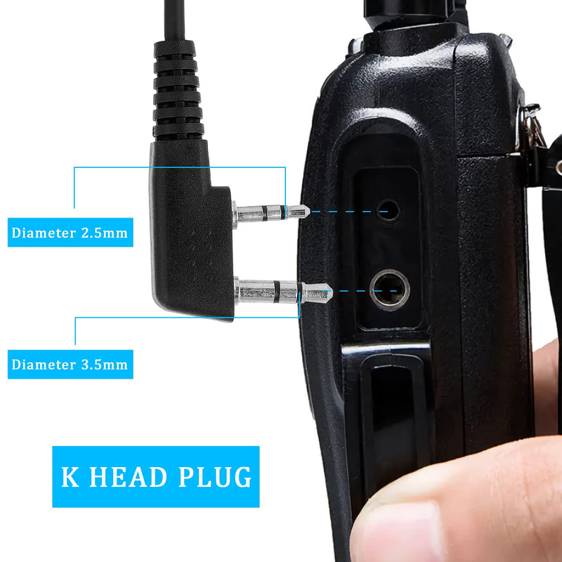  [AUSTRALIA] - brogtrol 5pcs 2 Pin Acoustic Tube Headset 2 Way Walkie Talkie Earpiece with Mic Radio Earpiece Suitable for Baofeng UV-5R Retevis RT21 RT22 Kenwood TK TH