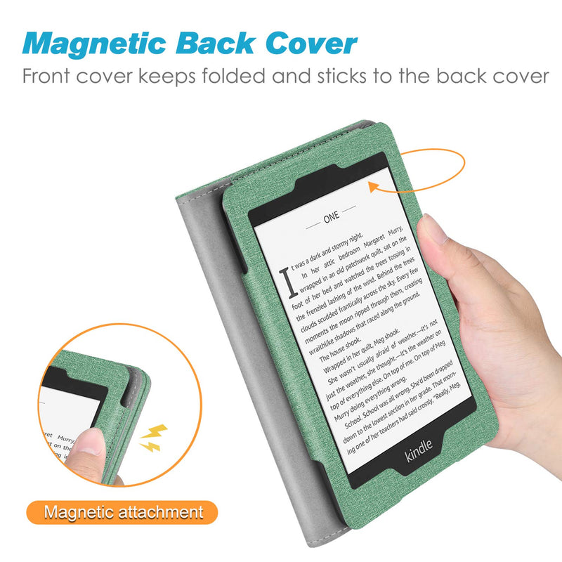  [AUSTRALIA] - Fintie Stand Case for 6" Kindle Paperwhite (Fits 10th Generation 2018 and All Paperwhite Generations Prior to 2018) - Premium PU Leather Sleeve Cover with Card Slot and Hand Strap, Sage