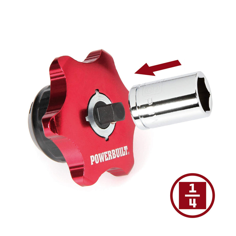 Powerbuilt 1/4-Inch Drive 2 in 1 Thumb Ratchet & Bits Driver, Finger Ratchet,Red,941248 - LeoForward Australia