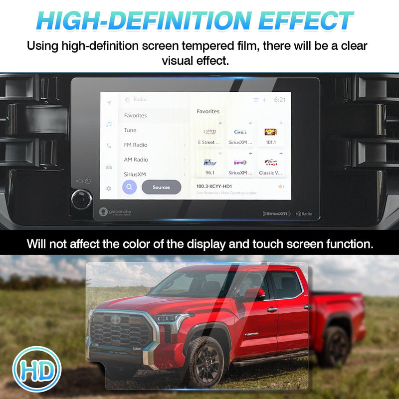  [AUSTRALIA] - Autorder Custom Fit for Screen Protector 2022 2023 Toyota Tundra Accessories Tempered Glass 9H Navigation Touchscreen Protective Film 2PCS(8 Inch)