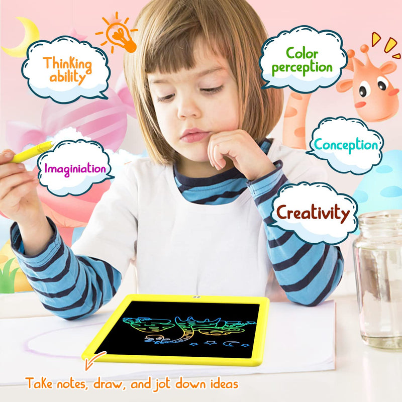  [AUSTRALIA] - LCD Writing Tablet Doodle Board, Colorful Drawing Pad, Electronic Drawing Tablet, Drawing Pads,Travel Gifts for Kids Ages 3 4 5 6 7 8 Year Old Girls Boys (10.5 inch, Yellow+Yellow) 10.5 inch Yellow&Yellow