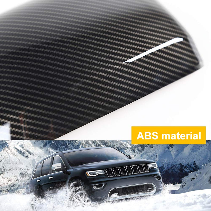 JeCar Side Mirrors Cover Carbon Fiber ABS Rearview Mirrors Trim for 2011-2019 Jeep Grand Cherokee - LeoForward Australia