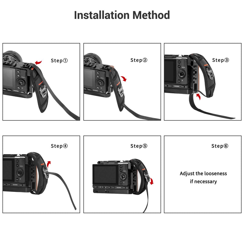  [AUSTRALIA] - SmallRig Camera Cage Wrist Strap, Universal Quick Adjustable Secure Grip Camera Cage Handle Hand Wrist Strap PAC2456