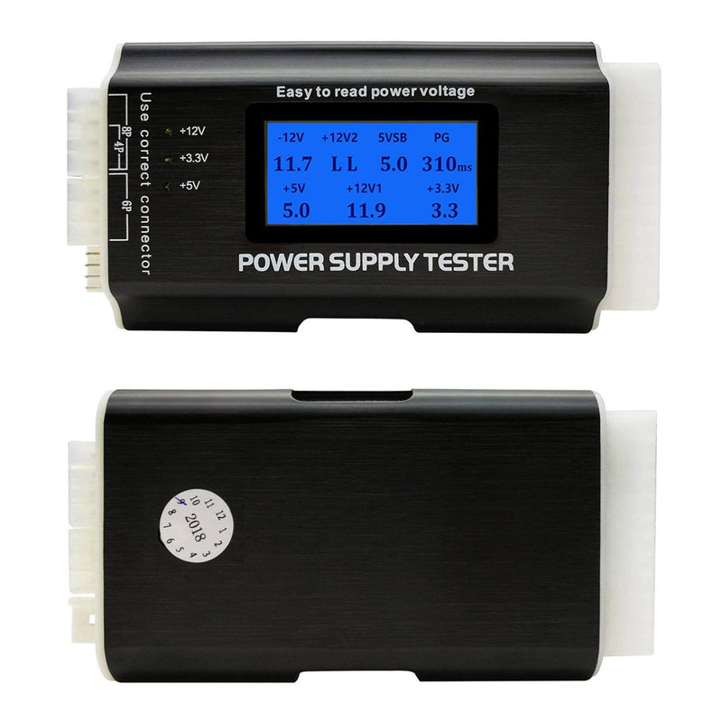  [AUSTRALIA] - Computer PC Power Supply Tester, ATX/ITX/IDE/HDD/SATA/BYI Connectors Power Supply Tester, 1.8'' LCD Screen (Aluminum Alloy Enclosure)