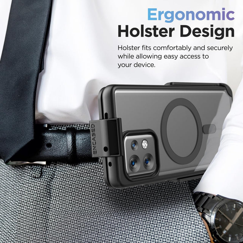  [AUSTRALIA] - Encased Belt Case for Motorola Edge Plus 2023 with Holster Clip - Compatible with MagSafe, Magnetic Charging and Accessories (Moto Edge+ 2023)