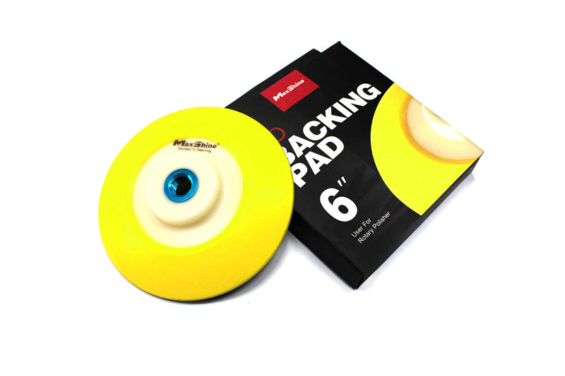  [AUSTRALIA] - Maxshine 6 inches/Dia:150mm,Thread: 5/8" Rotary Polisher Backing Pad-Yellow PU Hook & Loop Face Dia:150mm /6"