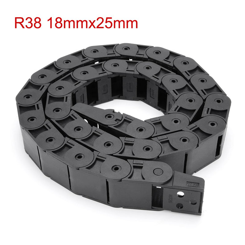  [AUSTRALIA] - uxcell R38 18mm x 25mm Plastic Semi Closed Cable Wire Carrier Drag Chain 1M Length Black