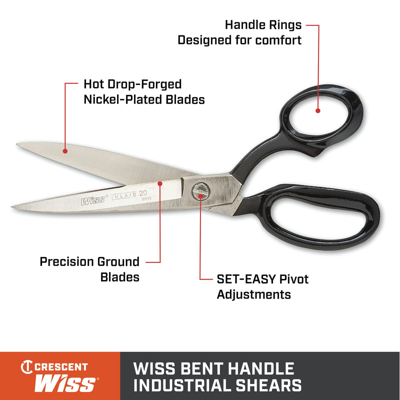  [AUSTRALIA] - Wiss 10" Bent Handle Industrial Shears - W20 Regular