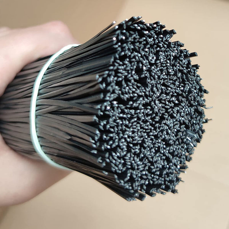  [AUSTRALIA] - HHTHH 1000 pcs 8 inch Black Cable Twist Ties Plastic Twist Ties with Rugged Metal Innercores Reusable Fastening Cable Cord Wire Ties 8 inch-Black