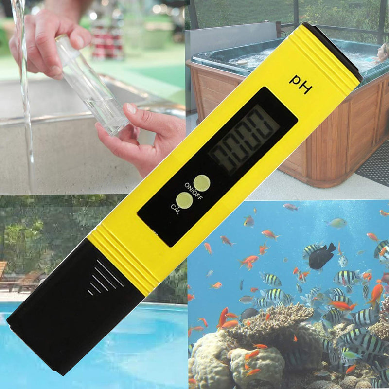 Risantec Digital PH Meter Tester Best For Water Aquarium Pool Hot Tub Hydroponics Wine - Push Button Calibration Resolution .01 / High Accuracy +/- .05 - Large LCD Display - LeoForward Australia