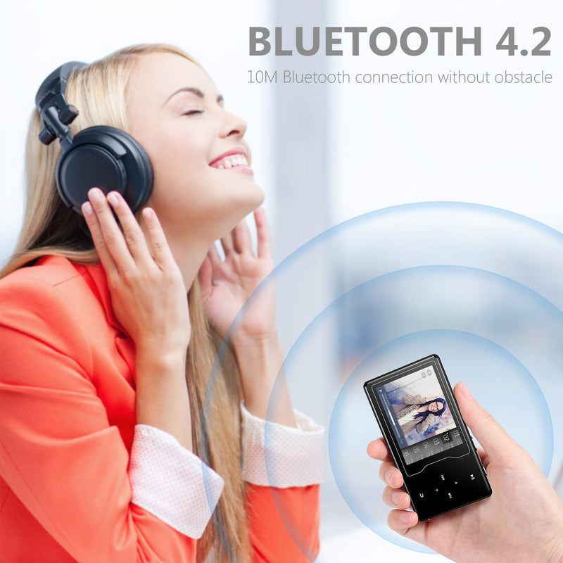  [AUSTRALIA] - MP3 Player with Bluetooth 5.0, BERENNIS 16GB Portable HiFi Lossless Sound 2.4" Large Screen Music Player with FM Radio Voice Recorder Video Player, Support up to 128GB