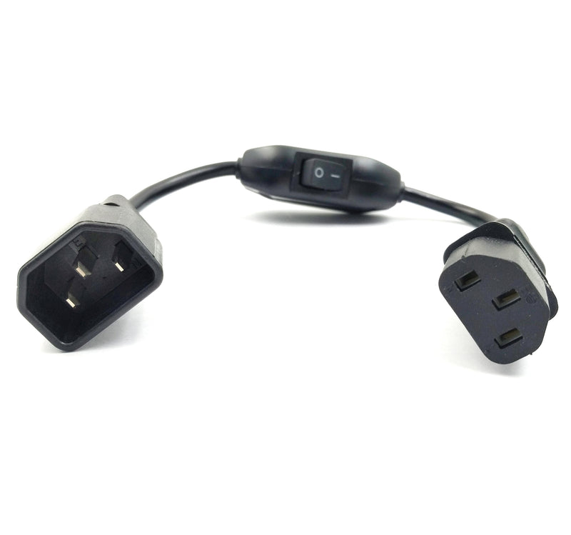 Duttek Power Cord with Switch, PC Power Cord Inline Switch IEC 320 Mains Power C14 to C13 Male to Female Power Extension Cord Cable with Switch Standard Computer to PDU 30CM/1FT - LeoForward Australia