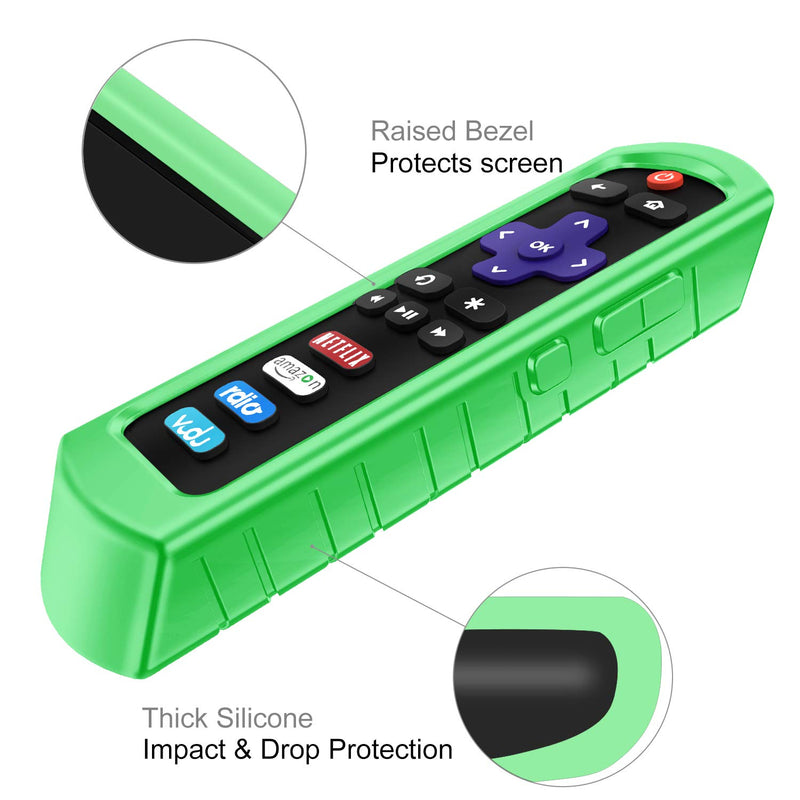 Fintie Protective Case for Roku Steaming Stick 3600R, TCL Roku TV RC280 Remote - CaseBot (Honey Comb Series) Light Weight (Anti Slip) Shock Proof Silicone Remote Controller Cover, Green Glow Steaming Stick (3600R) / TCL RC280 Z-Green Glow - LeoForward Australia