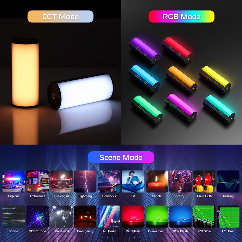  [AUSTRALIA] - ULANZI Handheld Light Wand, 360° RGB LED Video Light for Photography, 2000mAh Rechargeable Mini Light Stick for Video Shooting, 2500-9000K Dimmable Camera Light w LCD, Support Magnetic Attraction 1 Piece
