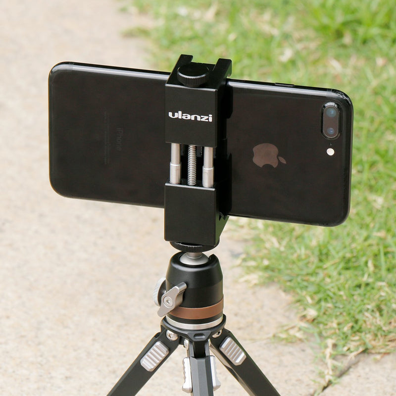  [AUSTRALIA] - ULANZI Aluminum Phone Tripod Mount with Cold Shoe Mount, Smartphone Video Rig Tripod Mount Adapter for iPhone 11 Pro Max XS X 8 Plus Samsung Galaxy Google Pixel OnePlus One Sony Mobile Phones ST-02